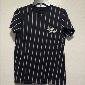 Black and White Striped Kids T-Shirt